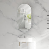 450x900mm Carysil Plywood Wall Hung Oval Shaving Mirror Cabinet Matt White/Walnut for Bathroom