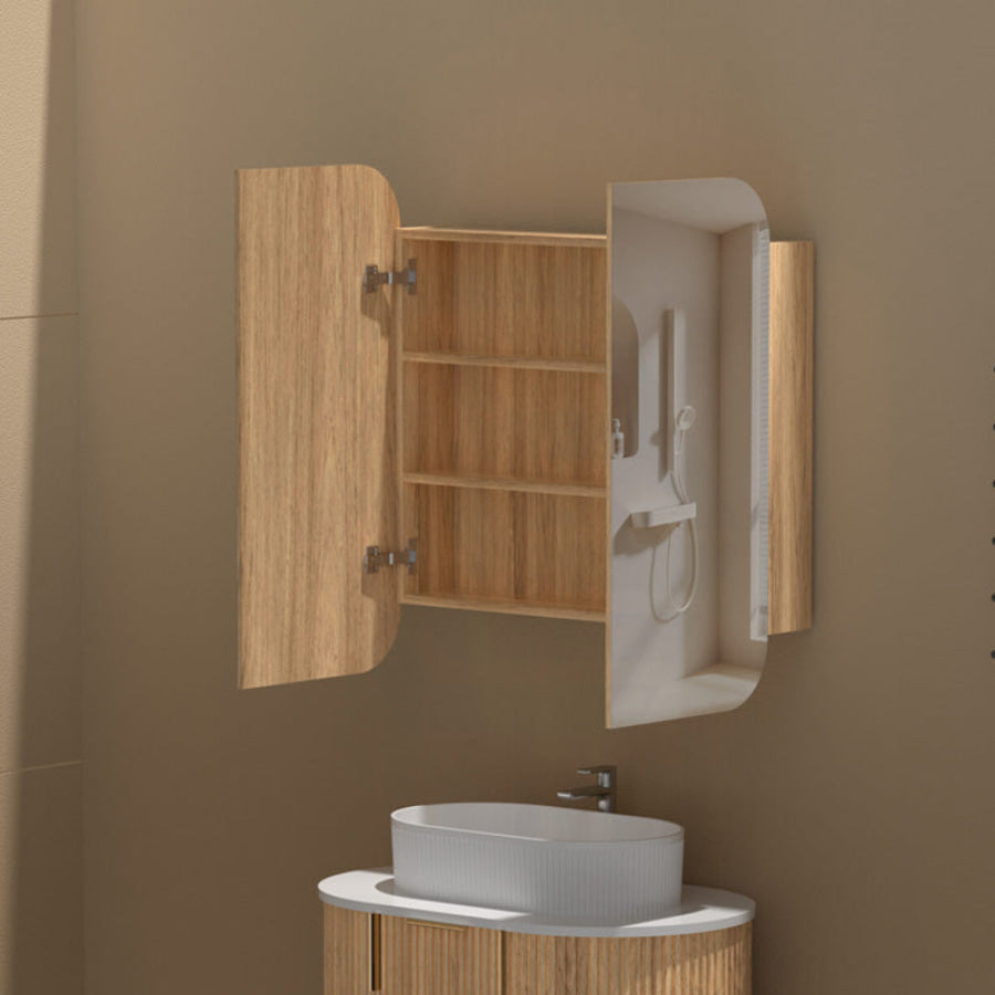 750/900/1200mm Carysil Plywood Wall Hung Shaving Cabinet Matt White/Walnut Finish for Bathroom