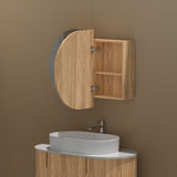 900/1200mm Carysil Plywood Oval Wall Hung Shaving Cabinet Walnut Finish for Bathroom