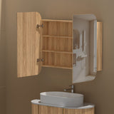 750/900/1200mm Carysil Plywood Wall Hung Shaving Cabinet Matt White/Walnut Finish for Bathroom