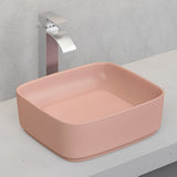 430X380X145Mm Rectangle Above Counter Ceramic Wash Basin Matt Pink With Decoration Board Other