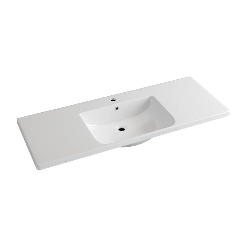 1205X460X165Mm D Shape Ceramic Top For Bathroom Vanity Sleek High Gloss Single Bowl 1 Tap Hole