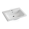 605X465X165Mm D Shape Ceramic Top For Bathroom Vanity Sleek High Gloss Single Bowl 1 Tap Hole