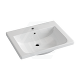 605X465X165Mm D Shape Ceramic Top For Bathroom Vanity Sleek High Gloss Single Bowl 1 Tap Hole