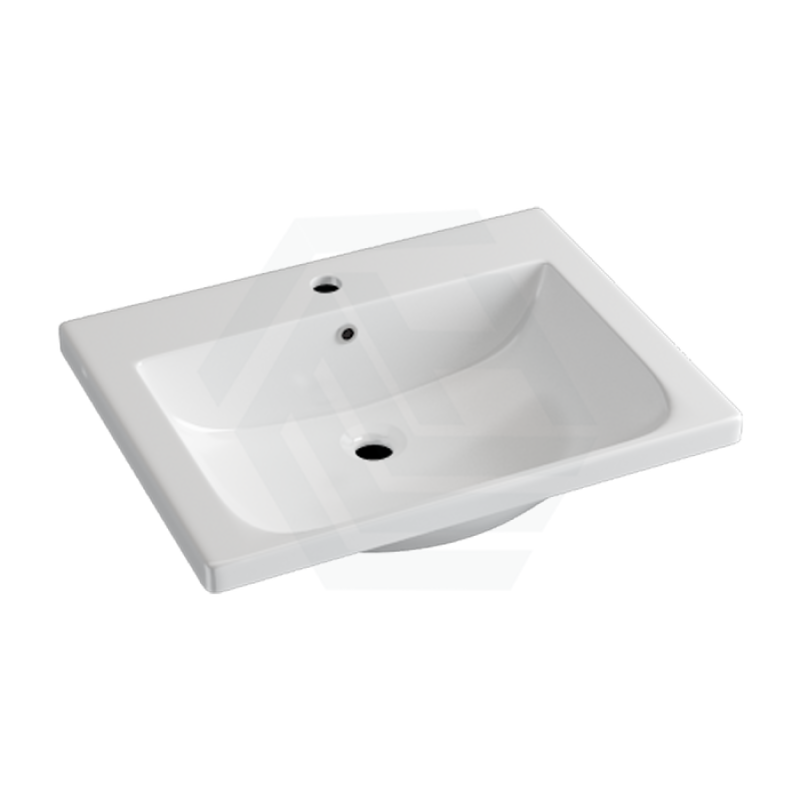 605X465X165Mm D Shape Ceramic Top For Bathroom Vanity Sleek High Gloss Single Bowl 1 Tap Hole