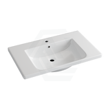 755X465X165Mm D Shape Ceramic Top For Bathroom Vanity Sleek High Gloss Single Bowl 1 Tap Hole