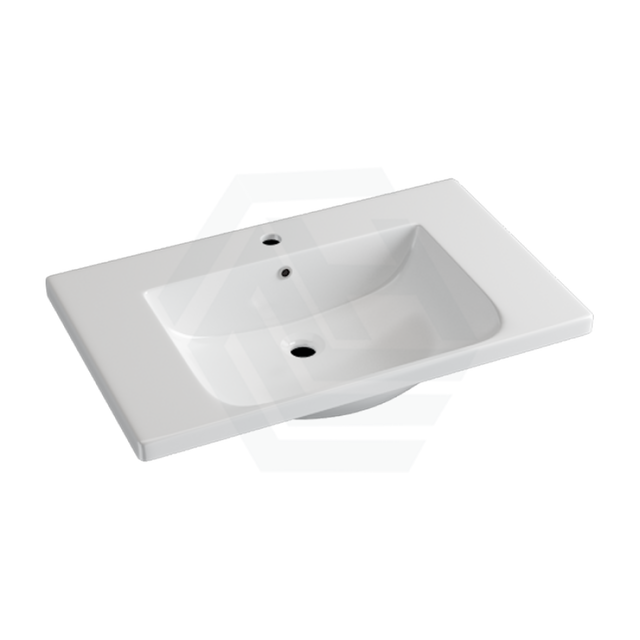 755X465X165Mm D Shape Ceramic Top For Bathroom Vanity Sleek High Gloss Single Bowl 1 Tap Hole