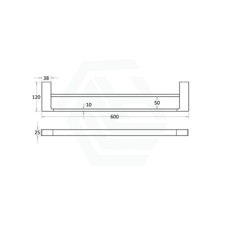 Ceram 600/800Mm Chrome Double Towel Rail Brass & Zinc Alloy 600Mm Rails