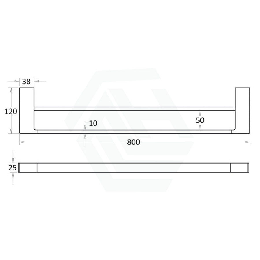 Ceram 600/800Mm Chrome Double Towel Rail Brass & Zinc Alloy 800Mm Rails