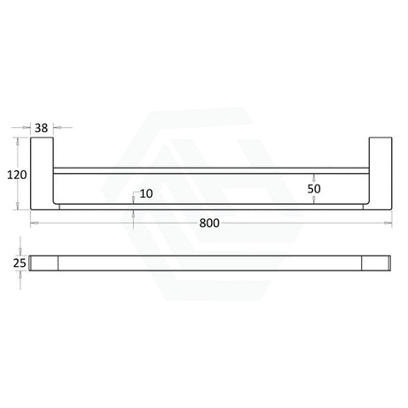 Ceram 600/800Mm Chrome Double Towel Rail Brass & Zinc Alloy 800Mm Rails