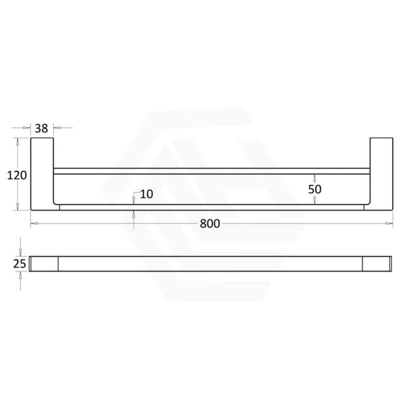 Ceram 600/800Mm Chrome Double Towel Rail Brass & Zinc Alloy 800Mm Rails