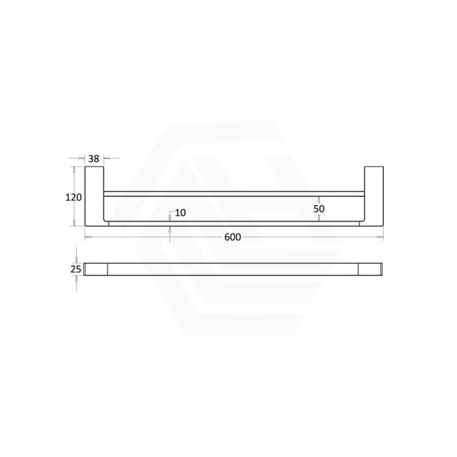 Ceram 600/800Mm Chrome Double Towel Rail Brass & Zinc Alloy Rails