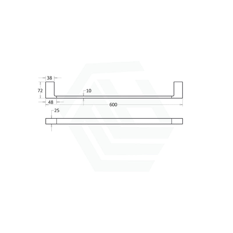 Ceram 600/800Mm Chrome Single Towel Rail Brass & Zinc Alloy 600Mm Rails