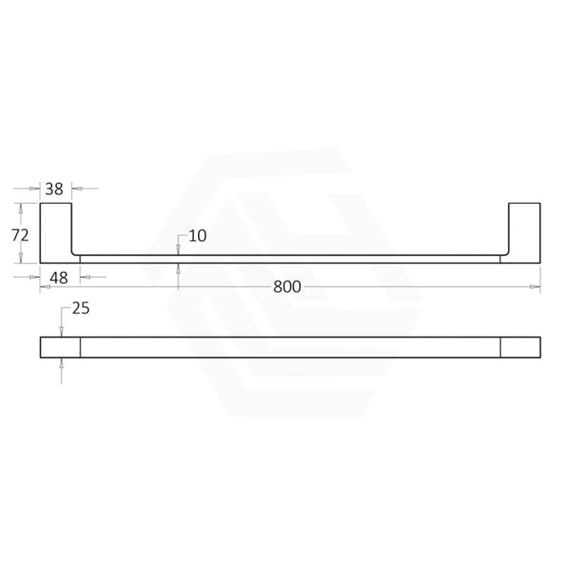 Ceram 600/800Mm Chrome Single Towel Rail Brass & Zinc Alloy 800Mm Rails