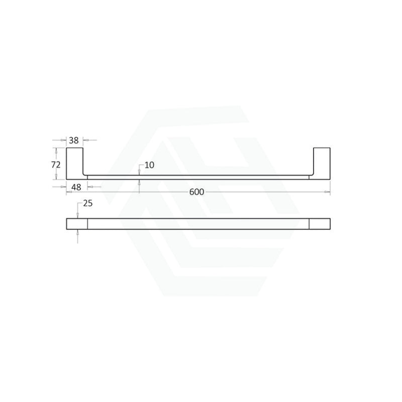 Ceram 600/800Mm Matt Black Single Towel Rail Brass & Zinc Alloy 600Mm Chrome Rails