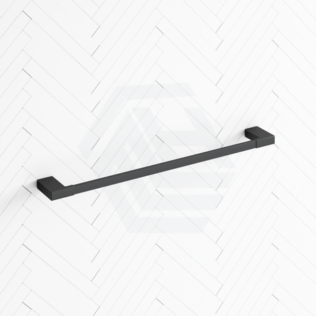 Ceram 600/800Mm Matt Black Single Towel Rail Brass & Zinc Alloy Rails