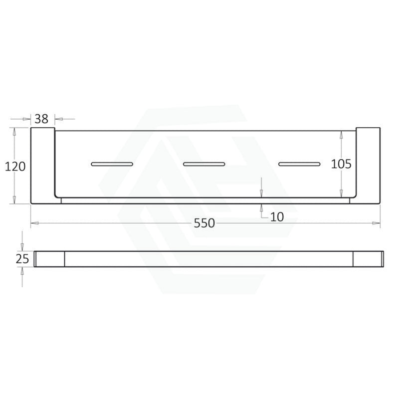 Ceram Chrome Cosmetic Metal Shelf Brass & Zinc Alloy Back To Wall Bathroom Shelves