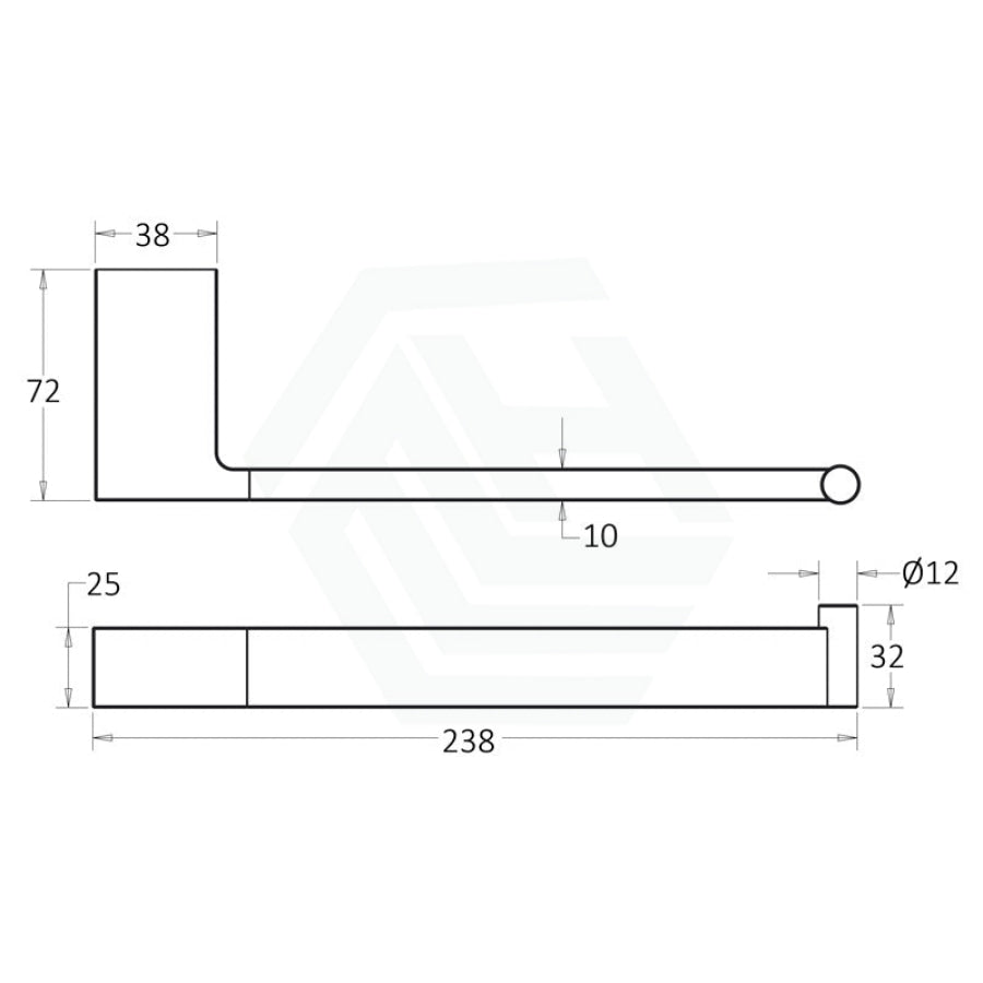 Ceram Matt Black Towel Bar Brass & Zinc Alloy Hand Holders