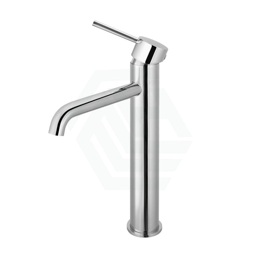 Lucid Pin Round Chrome Tall Basin Mixer Tap Bathroom Vanity Mixers