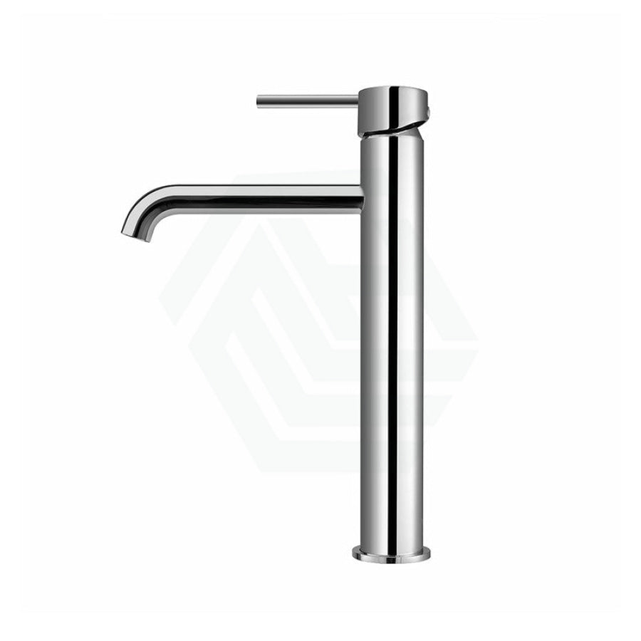 Lucid Pin Round Chrome Tall Basin Mixer Tap Bathroom Vanity Mixers