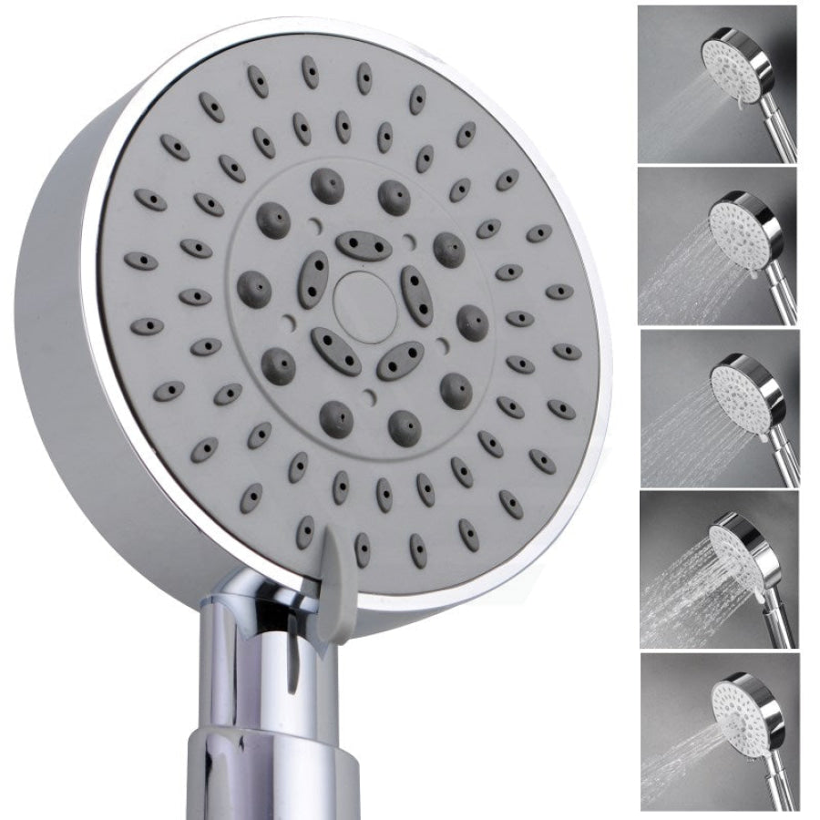 Chrome 5 Function Round Hand Held Shower Only 235Mm*100Mm Bathroom Products