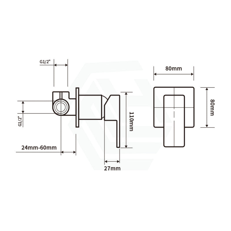 Ottimo Matt Black 80Mm Solid Brass Wall Mixer For Bathtub And Basin Bathroom Products