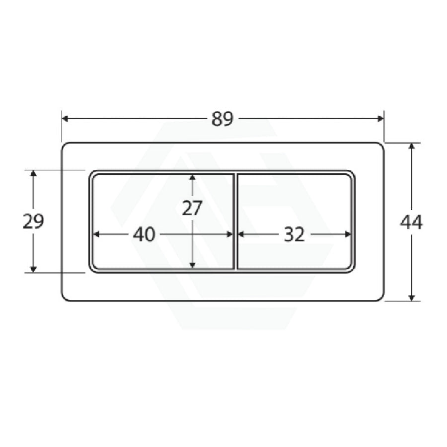 Fienza Rectangular Toilet Flush Button Chrome Plate for Back To Wall Toilet Suite