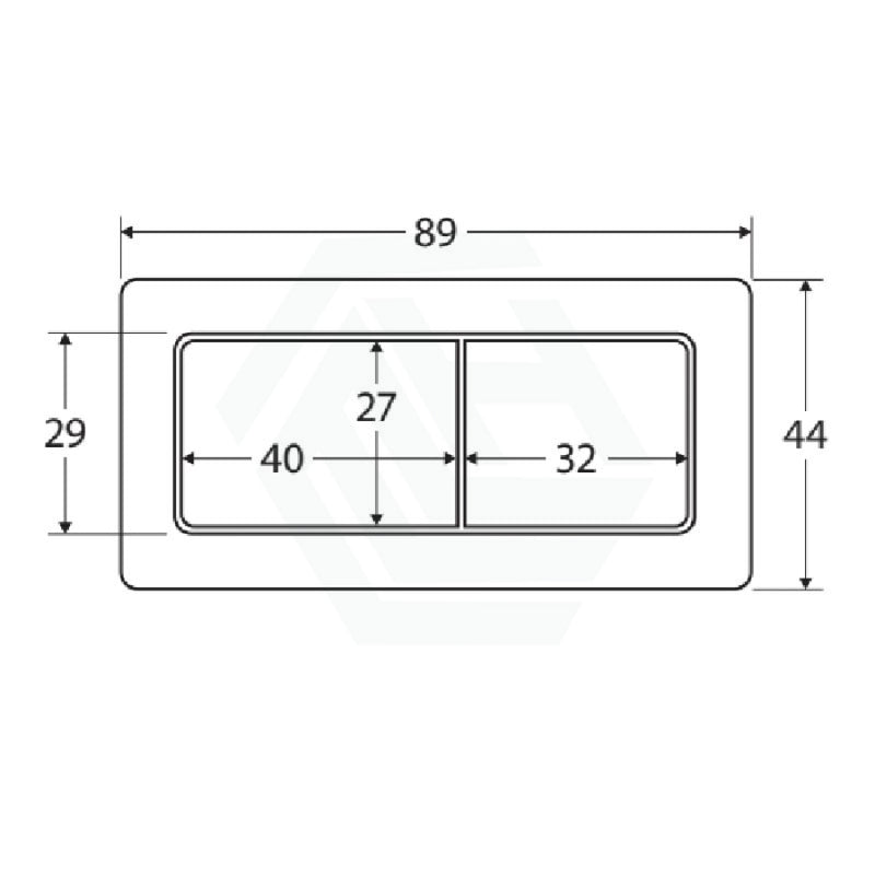 Fienza Rectangular Toilet Flush Button Chrome Plate for Back To Wall Toilet Suite