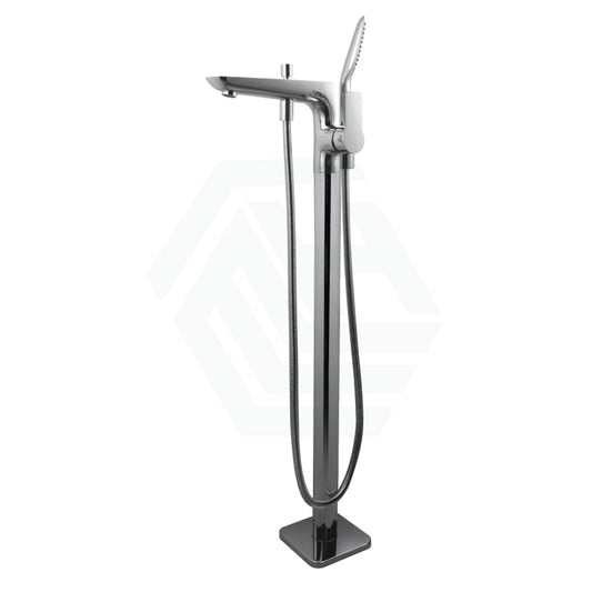 Chrome Floor Mounted Bath Mixer Spout & Handheld