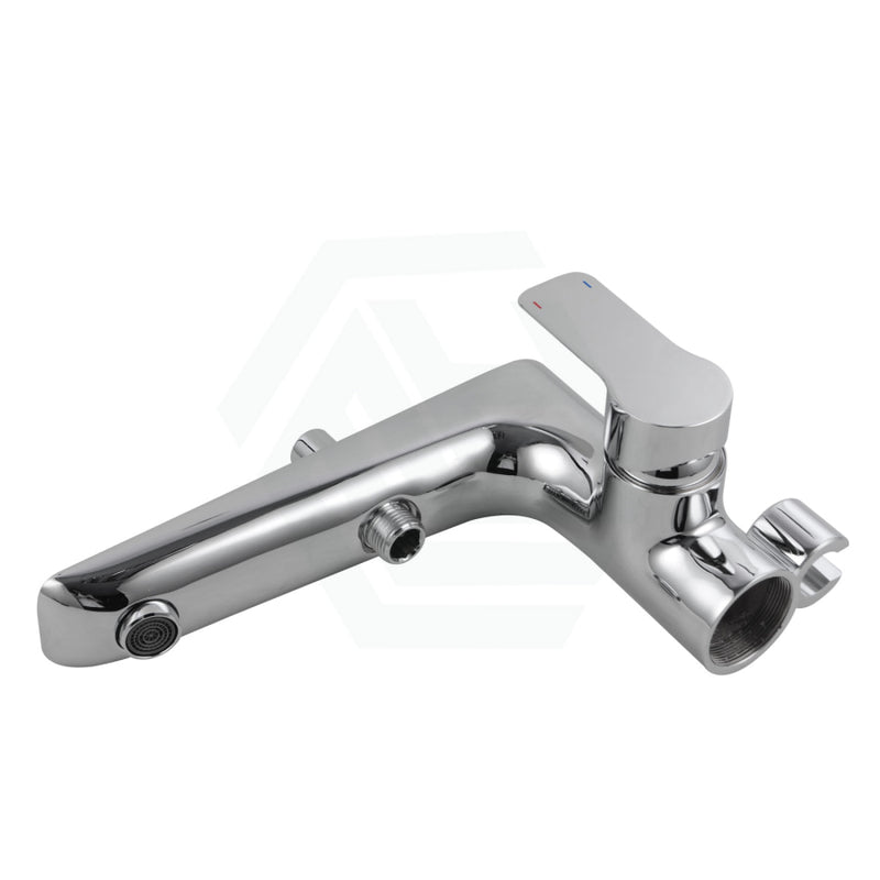 Chrome Floor Mounted Bath Mixer Spout & Handheld Brass Square Mixers