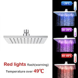 300Mm 12 Inch Solid Brass Square Chrome Led Rainfall Shower Head