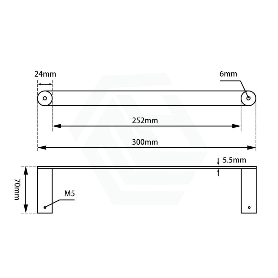 Chrome Single Towel Holder 300Mm Stainless Steel 304 Bathroom Products