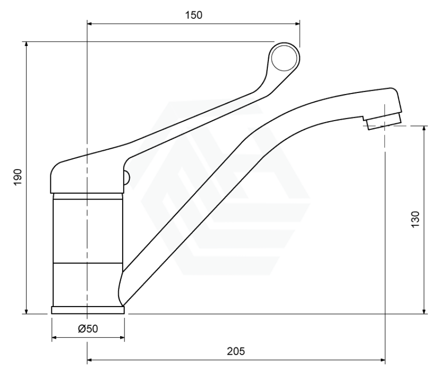 Chrome Solid Brass Kitchen Mixer With Extended Lever And Electroplating For Care Disabled Products