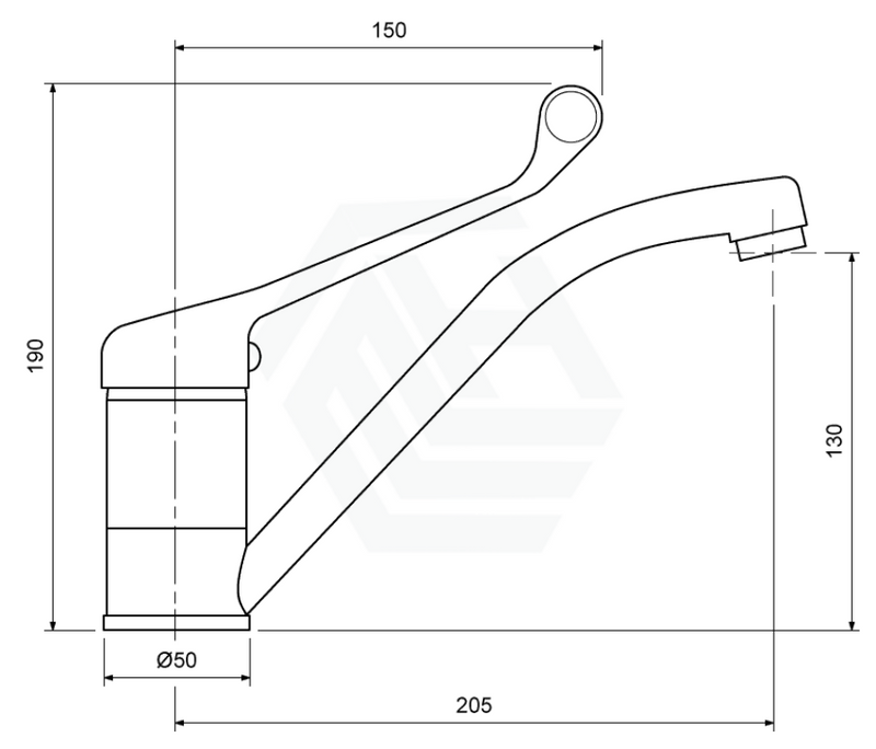 Chrome Solid Brass Kitchen Mixer With Extended Lever And Electroplating For Care Disabled Products