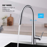 Chrome Solid Brass Round Mixer Tap With 360 Swivel And Pull Out For Kitchen Kitchen Products