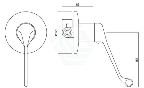 Chrome Solid Brass Wall Mixer With Extended Lever And Electroplating For Special Care Disabled