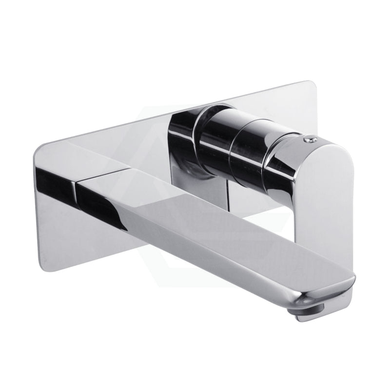 Chrome Solid Brass Wall Mounted Mixer With Spout For Bathtub And Basin