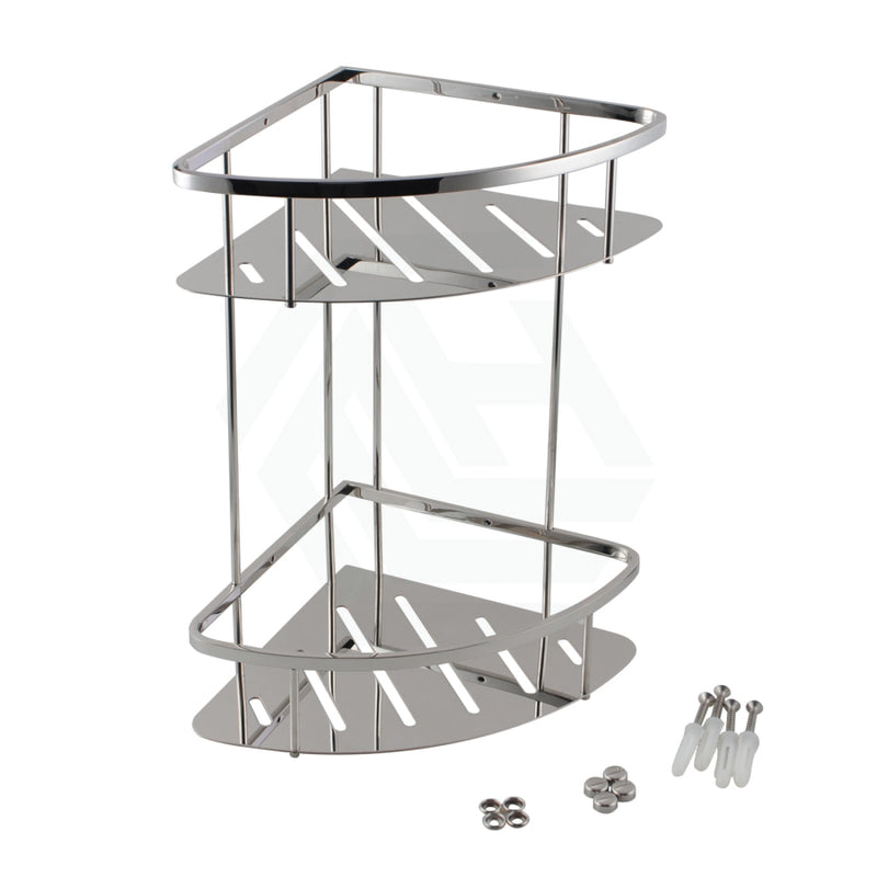 Chrome Stainless Steel 2 Tier Shower Caddy Shelf