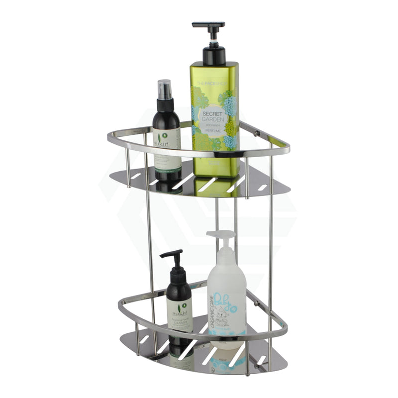 Chrome Stainless Steel 2 Tier Shower Caddy Shelf