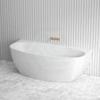 1500/1700Mm Cee Jay Egg Shape Back To Wall Lucite Acrylic Bathtub Gloss White No Overflow To