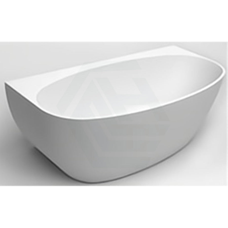 1500/1700Mm Cee Jay Egg Shape Back To Wall Lucite Acrylic Bathtub Gloss White No Overflow To