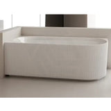 1500/1700Mm Cee Jay Pavilion Fluted/Ribbed Left Corner Bathtub With Internal Shelf Gloss White No