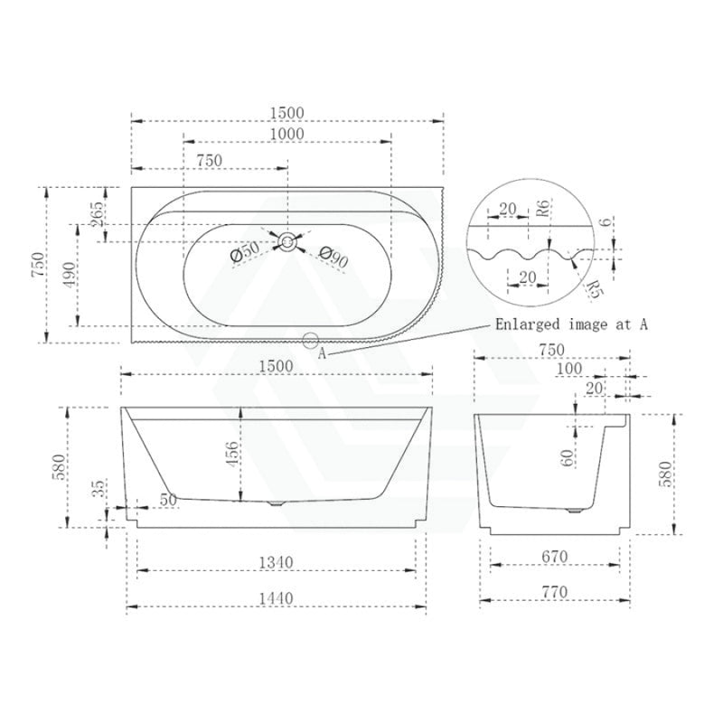 1500/1700Mm Cee Jay Pavilion Fluted/Ribbed Left Corner Bathtub With Internal Shelf Gloss White No