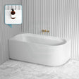 1500/1700Mm Cee Jay Pavilion Fluted/Ribbed Left Corner Bathtub With Internal Shelf Gloss White No