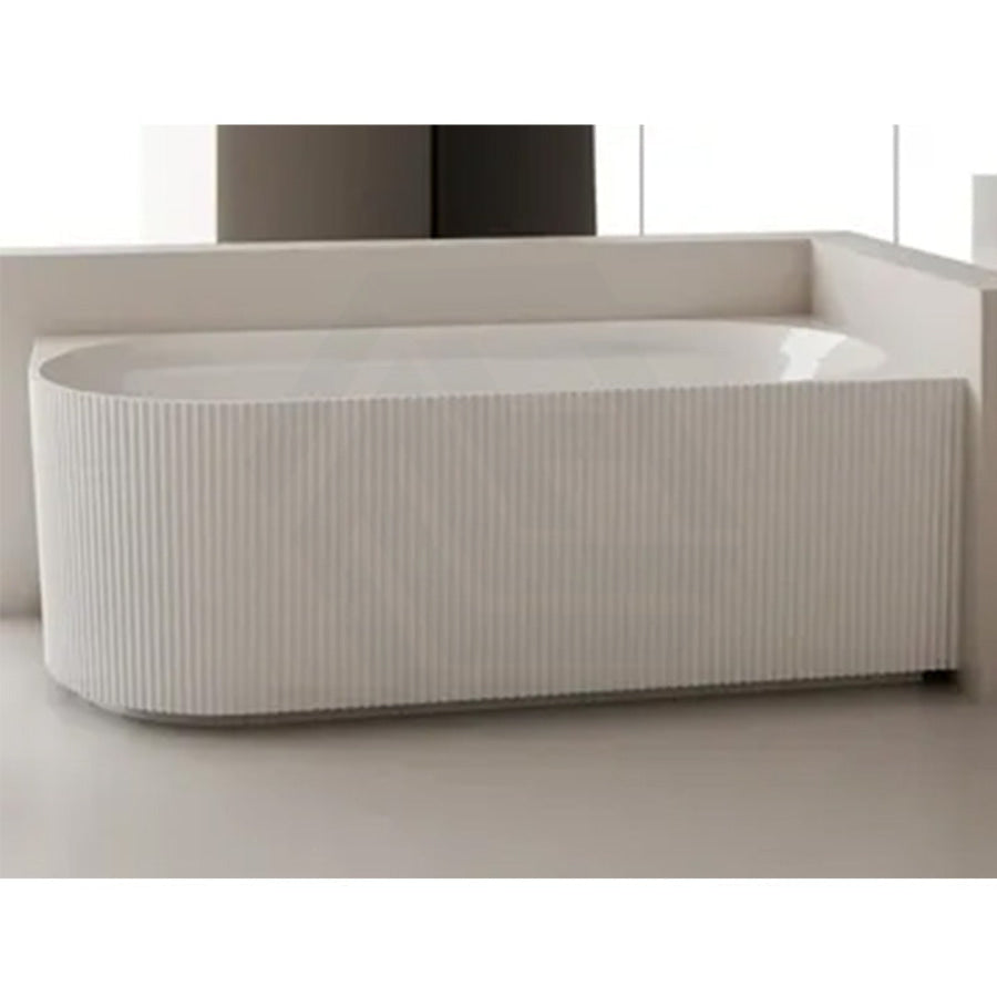 1500/1700Mm Cee Jay Pavilion Fluted/Ribbed Right Corner Bathtub With Internal Shelf Gloss White No