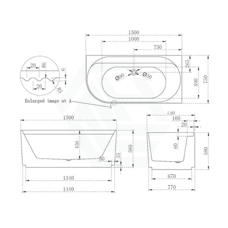 1500/1700Mm Cee Jay Pavilion Fluted/Ribbed Right Corner Bathtub With Internal Shelf Gloss White No