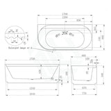 1500/1700Mm Cee Jay Pavilion Fluted/Ribbed Right Corner Bathtub With Internal Shelf Gloss White No