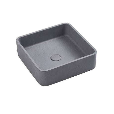 390X390X120Mm Square Above Counter Concrete Basin French Grey Pop Up Waste Included Basins