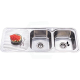 Cora 1180X480X170Mm Double Bowls Stainless Steel Kitchen Sink Single Drainer Left Right Available