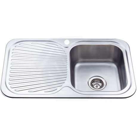 Cora 780X480X170Mm Kitchen Sink Left Right Single Bowl Available Drainer Board Hand